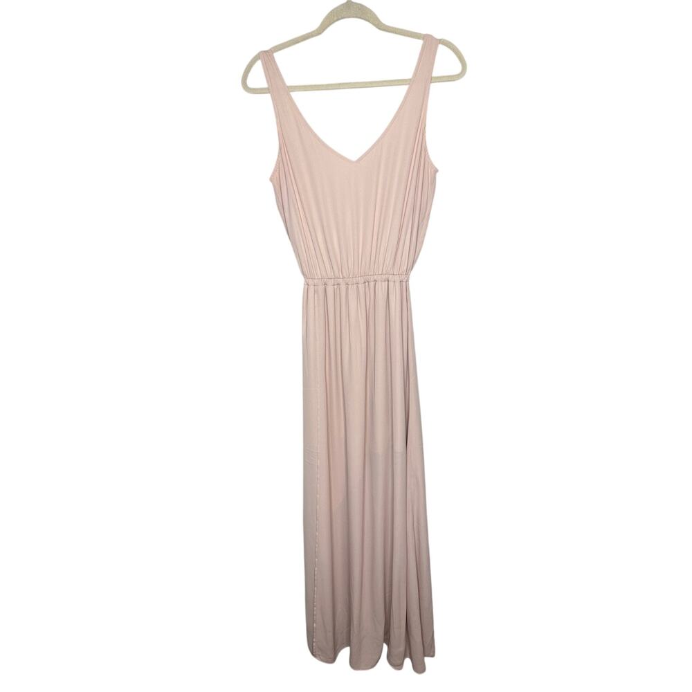Show Me Your Mumu Kendall Maxi Dress V-Neck Sleeveless Pale Pink Gown XS Extra S